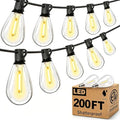 Tenmiro 200FT Outdoor String Lights, Ultra Long LED Patio Lights with Shatterproof High Brightness S11 Edison Bulbs, Outside Hanging Light Waterproof for Backyard Deck Porch Party Decor 2700K - size: 200FT