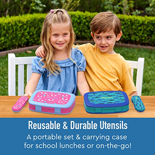 Bentgo Kids Utensil Set - Reusable Plastic Fork, Spoon & Storage Case - BPA-Free Materials, Easy-Grip Handles, Dishwasher Safe - Ideal for School Lunch, Travel, & Outdoors (Trucks) - color: Trucks