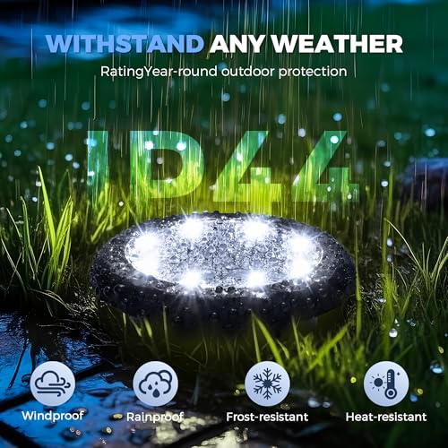 SOLPEX Mini Solar Ground Lights, 20 Pack Solar Lights Outdoor Waterproof, Landscape Lighting for Garden Pathway Driveway Walkway (Cool White) - color: Cool White, size: 20 Pack