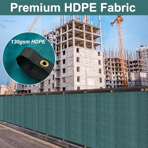 SPORTYOUTH 3ft x 50ft Fence Privacy Screen, Heavy Duty 150 GSM Fencing Mesh Shade Cover Windscreen with Brass Grommets for Outdoor Wall Deck Garden Backyard Porch, Cable Zip Ties Include, Green - color: Green