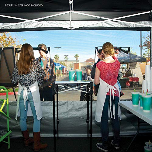E-Z UP Food Booth Sidewall Kit, Set of 4, Fits 10' x 10' Straight Leg Canopy (Canopy/Shelter NOT Included), Includes 2 Roll-Up Serving Windows, Commercial Grade Mesh, Black