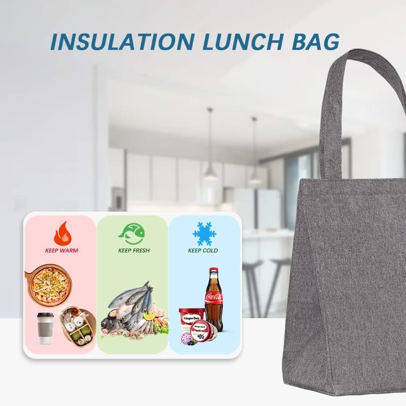 iknoe Lunch Bag Insulated Lunch Bags for Women & Men, 9L Reusable Lunch Tote, Portable Adult Thermal Large Lunch Cooler for Work Picnic (Grey) - color: puregrey, size: Velcro Closure