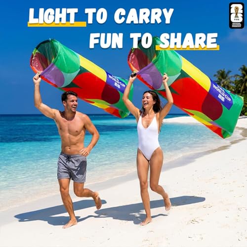MESUCA FIFA World Cup 2026 Edition Inflatable Sun Lounger, Air Sofa, Blow Up Couch, 210T Polyester Inflatable Camping Chair is Ideal for Backyard, Beach, Travel, Picnics and Music Festivals FIFA - color: Fifa-multicolor