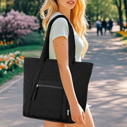 Fasrom Insulated Cooler Tote Bag Holds 30 Cans, Large Leakproof Grocery Bag with Zippered Top, Soft Sided Shopping Bag for Groceries, Food, Drinks, Suitable for Beach, Picnic and Outdoor Use, Black