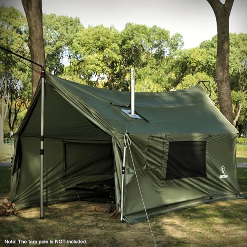 REDCAMP Large Hammock Hot Tent with Stove Jack, Waterproof & Windproof Winter Wall Tent with Snow Skirt, Ultralight 4 Season Tents for Camping, Hiking, Bushcraft, Backpacking, Hunting - style: Modern