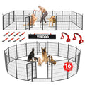 VISCOO Dog Playpen Outdoor, 16 Panels 32" H Dog Pen Indoor, Metal Dog Fence Outdoor, Pet Fence for Large/Medium/Small Dogs, Indoor Puppy Playpen, Foldable Heavy Duty Exercise Pen for RV,Camping,Yard