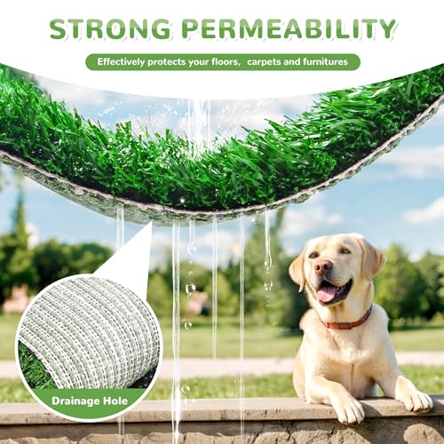 30"x20" Dog Grass Pad with Tray Large for Indoor Puppy PottyTraining with 3PCS Artificial Grass Mats, 1 Washable Pee Pad, Pet Loo Dog Litter Box for Balcony Apartment, 4-Layer System - size: L 30x20x2.8IN-3 Grass Pads