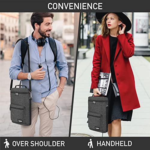 Opux 2 Bottle Wine Tote Carrier, Insulated Cooler Bag for Travel Picnic, Leakproof Padded Case, Wine Gifts for Women & Men, Charcoal Gray - color: Charcoal Gray