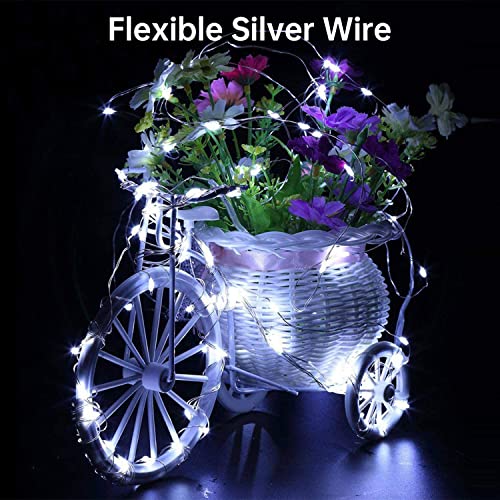 Blingstar USB Powered Fairy Lights, 2 Pack 33Ft 100 LED, Flexible Silver Wire, Mini String Lights for Christmas Tree/Bedroom/Camping/Dorm Indoor Decoration, Cool White - color: Cool White