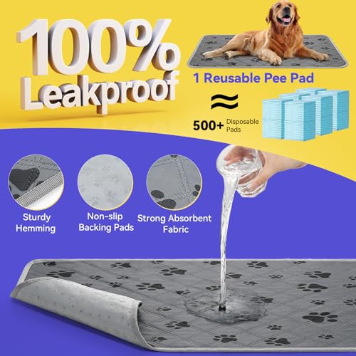 Pawaboo Stainless Steel Dog Grass Pad with Tray, 28'' x 20'' Dog Litter Box with 2pcs Reusable Artificial Grass Mats, Dogs Grasses Potty Tray with Washable Dogs Pee Pad for Balcony Indoor Outdoor Use - size: 28'' x 20''