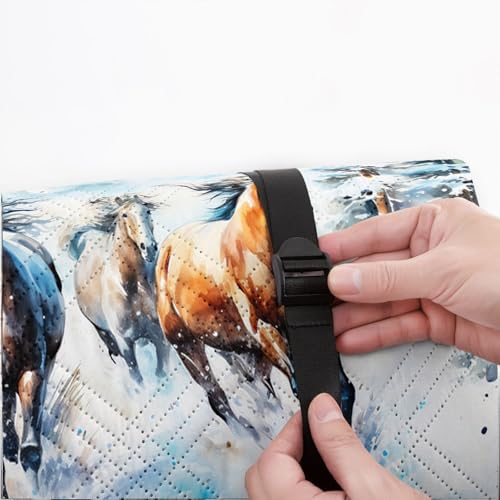 Outdoor Picnic Blanket Portable Ultrasonic Waterproof Picnic 3D Horse Printed Camping Beach Mat for Sand and Wet Grass Hiking (3D Horse S - color: 3d Horse, size: Standard - 59"x78"