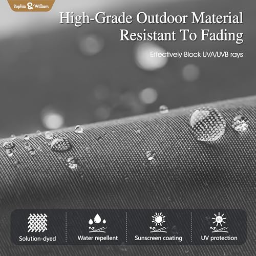 Sophia & William 15 ft Extra Large Patio Umbrella with Base Included, Rectangular Outdoor Umbrella Heavy Duty, Market Umbrella Double-sided Fade Resistant for Pool Garden Backyard, Smoky Gray - color: Smoky Gray