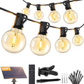 Brightever 100FT Solar String Lights Outdoor with Remote and 36+2 LED Shatterproof G40 Bulbs, Dimmable & Timable, 3 Lighting Modes, Waterproof Solar Power Outdoor Lights for Patio, Garden, Wedding - size: 100FT