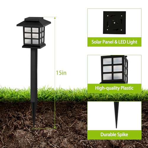 Sunexinlo 12-Pack Solar Walkway Lights,Solar Pathway Lights Outdoor, Auto Charge/Discharge Ground Lamp, Solar Outdoor Lights for Yard, Pathway, Driveway, Pool & Patio Decoration (Colorful) - color: Colorful