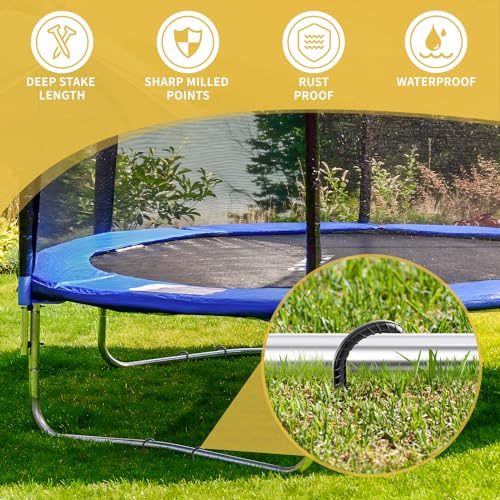 12 Inch Rebar Stakes, 4 Pack J Hook Heavy Duty Ground Stakes for Canopy Tent Trampoline and Chain Link Fence Rust Proof Coated Steel Ground Stakes Ground Anchors (Black) - color: J-4Pcs