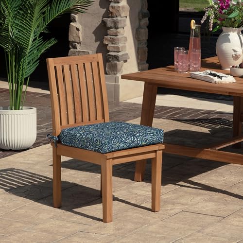 Arden Foam Outdoor Round Back Seat Cushion Kit, 20 x 19, Made with ProFoam, Rain-Proof, Fade Resistant, Sapphire Blue Ridge Paisley - color: Sapphire Blue Ridge Paisley, style: 20 x 19 Foam Rounded Back Seat Cushion
