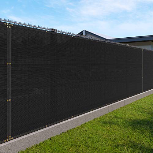 WINDSCREEN4LESS 6' x 2' Privacy Fence Screen in Black W/ Brass Grommet 85% Blockage Windscreen Outdoor Mesh Fencing Cover Netting 150GSM Fabric - Custom Size - color: Black, size: 6' x 2'
