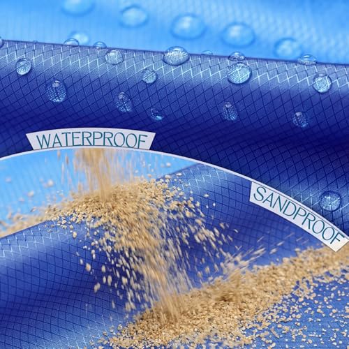 BYDOLL Beach Blanket 78''×81'' 4-7 Adults Oversized Lightweight Waterproof Sandproof Beach Blanket Large Picnic Mat for Travel Camping Hiking Picnic(78" X 81", Blue-Mixed) - color: Blue5, size: 78"X81"