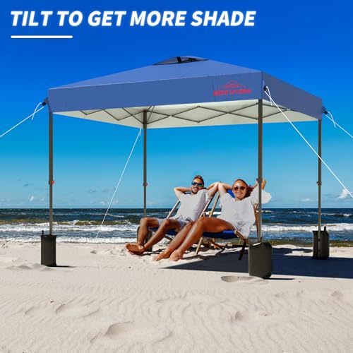 10x10 Pop Up Canopy, Easy Up Canopy Tent, Heavy Duty Tents for Parties, One Person Set Up Event Tent, Light Blue - color: Light Blue, size: 10x10