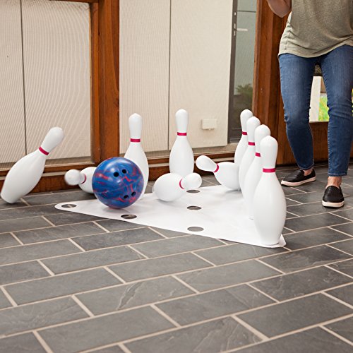 Champion SportsWeighted Foam Bowling Pin Set - color: White, size: 10 Pin Set (With Plastic Ball)