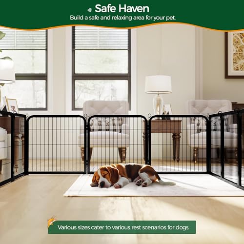 Yaheetech Dog Playpen Outdoor, 24 inch 16 Panels Dog Pen Indoor Heavy Duty Puppy Exercise Pen Metal Pet Fence for RV Camping/Yard/Garden - size: 24"