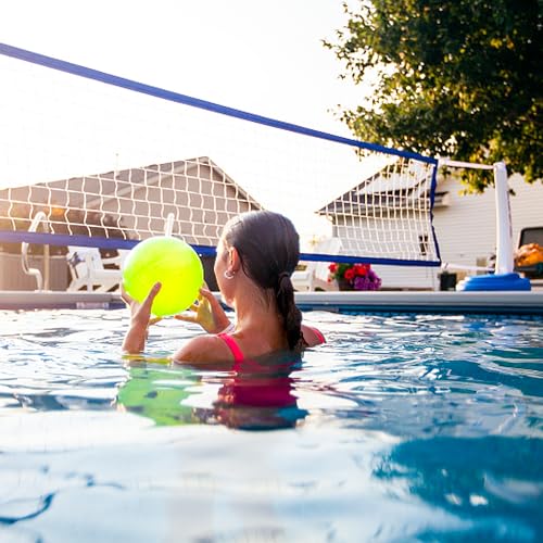 Pool Volleyball Net Replacement 15/20 Ft Extended Length 15Ft-26Ft /20Ft-32Ft Adjustable with Heavy Duty Steel Buckle Upgraded Waterproof & Durable Nylon Straps for Swimming (Net Only) - size: 15x3 FT