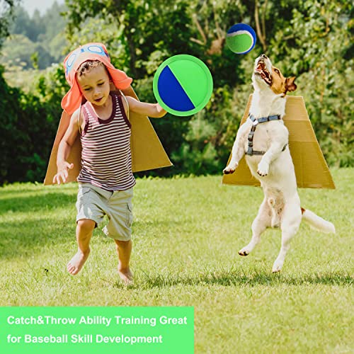 Catch Ball Game for Kids-Beach Toys Backyard Lawn Toss and Catch Games -Upgraded Version Throw Sticky Balls and Catch Game Toys for Kids Boys Girls Adults Family Outside Gifts - color: Green