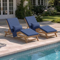 Crestlive Products Foldable Outdoor Chaise Lounge Cushions with Head Pillow and Side Pockets, Water Resistant& Fade Resistant Lounge Chair Cushion, 72''L x 21''W, Set of 2, Sky Blue - color: Sky Blue, size: 72"l X 21"w