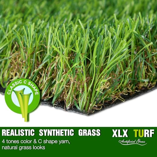 XLX TURF Artificial Grass Runner Rug - 2FT X 10FT Thick & Realistic Outdoor Fake Grass Carpet for Balcony Patio - Pets Friendly Turf Mat for Dogs Potty with Drainage, 1.38" Pile Height - size: 2FT X 10FT 35mm