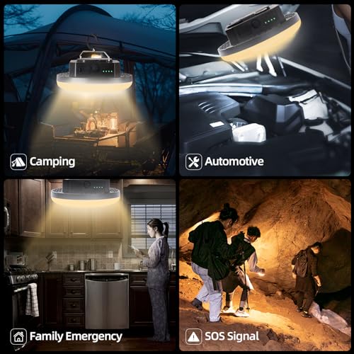 Camping Pop up Tent Light for Hanging, LED Rechargeable Portable Overhead Lantern for Vendor Booths, 3 Modes Waterproof Outdoor Camp Lamp with Battery Power for Glamping (Dimming-Black) - size: 30W Pro(Dimming-Black)