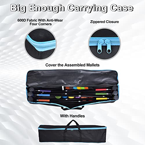 [6 Players]Premium Croquet Set for Families, BroWill Croquet Set with Carrying Bag for Yard Outdoor Lawn Backyard Games for Kids Adults All Ages, 35 Inch