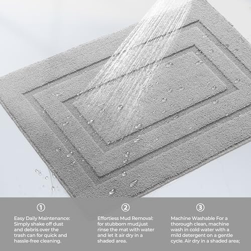 GRANNY SAYS Front Door Mat Indoor Entrance, Indoor Door Rugs for Entryway, Low-Profile, Non-Slip Outdoor Rugs, Washable Floor Mat, Welcome Mat, 32x20, Grey - color: A-grey, size: 1'8" x 2'8" (Rectangular)