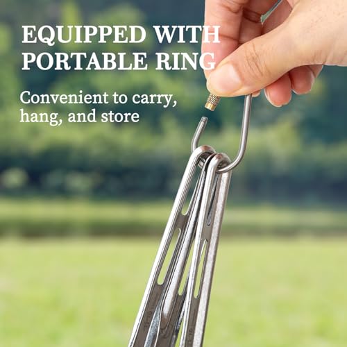 TiTo Titanium 3 Piece Cutlery Set, Ultralight Portabale Titanium Fork Spoon & Knife Tableware for Outdoor Camping Hiking Backpacking Travel Picnic Flatware with Titanium Carabiner (Silvery) - color: Silver