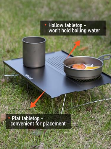 WildCall Ultralight Backpacking Table, Mini Folding Camping Table with Carry Bag, Compact Portable Aluminum Table for Hiking, Backpacking, Cooking, Beach, Travel Gear - color: Gunmetal