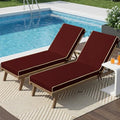 Outdoor Chaise Lounge Cushions 2 Pack, Patio Lounge Chair Pads with Removable Washable Cover, Quick Dry Foam Cushions for Pool, Lawn, Deck (2, Red（80X26X3in）) - color: Red（80x26x3in）
