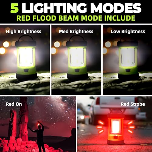 Camping Lantern 3000LM, LED Lanterns for Power Outages with 4400mAh Phone Charger, Impact-Resistant Rechargeable Lantern, 5 Light Modes Waterproof Lantern for Hurricane Emergency(Pale Green) - style: 1-Pale Green