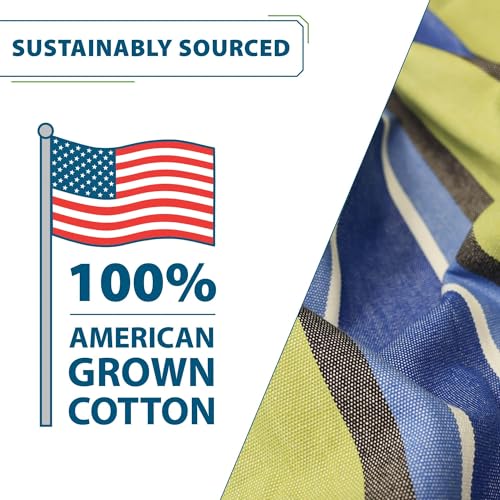 Vivere Double Cotton Hammock with Space Saving Steel Stand, Upgraded Polyester End Strings 450 lb Capacity - Premium Carry Bag Included - USA Grown Cotton (Oasis) - color: Oasis