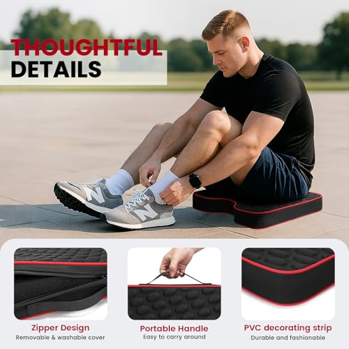 Stadium Seat Cushions - Portable Bleacher Cushions with 2.5" Extra Thick High-Density Foam and Massage Dots, Fashion Outdoor Seat Cushions for Sports Events, Travel, Camping, Chairs - 3 Pack - color: 3pack Black