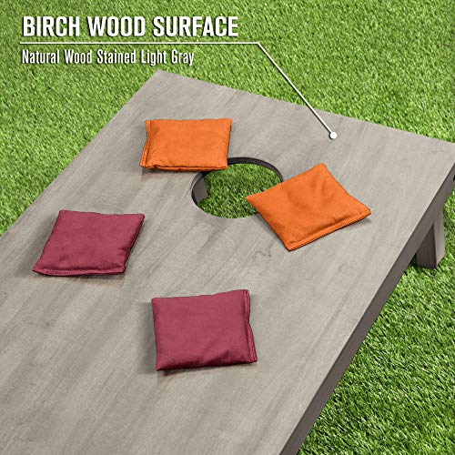 GoSports 4 ft x 2 ft Regulation Size Wooden Cornhole Boards Set - Includes Carrying Case and Bean Bags (Choose Your Colors) Over 100 Color Combinations - color: Burgundy & Orange