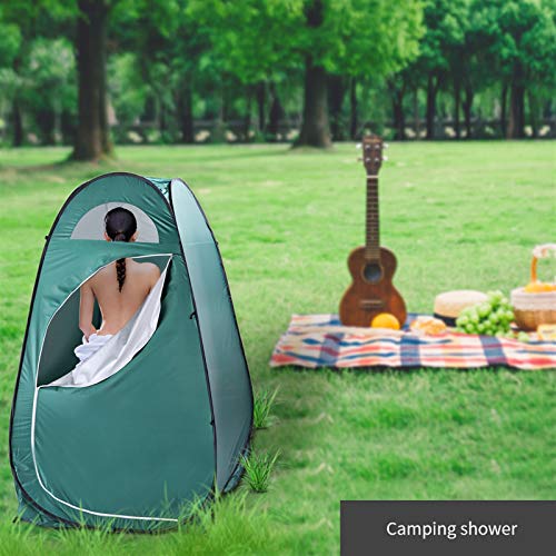 Portable Pop Up Shower Privacy Tent,Lightweight Single Toilet Shower Tents,Changing Room Dressing Tent,Waterproof Camping Shower Tents,with Carry Bag,for Picnic Beach Hiking Fishing (Army Green) - color: Army Green