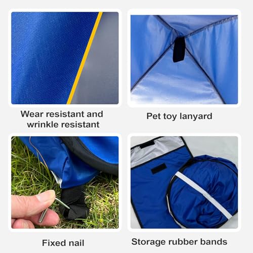 Dog Tent Shelter, Foldable Pet House, Waterproof Shade Canopy, 15.76x14.58x16.94 Inches Portable Structure, Outdoor Protection for Backyard, Garden, Patio, Picnics, Camping, Travel Use - color: Blue L