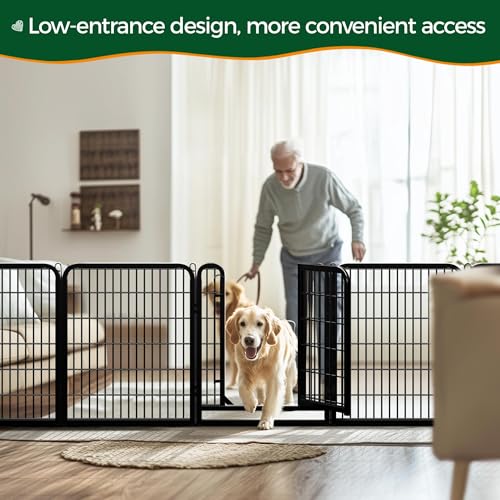 Yaheetech Dog Playpen Outdoor, 32 inch 16 Panels Dog Pen Indoor Heavy Duty Puppy Exercise Pen Metal Pet Fence for RV Camping/Yard/Garden - size: 32"