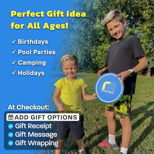 Soft Disc Flying Toy - Doesn't Hurt to Catch - Flying Disc For All Ages - Easy to Use Summer Gift Friisbee For Kids -Outdoor Gifts for Boys & Girls 3 4 5 6 7 8 9 10 11 12 13+ Birthday Gifts - color: Blue&yellow