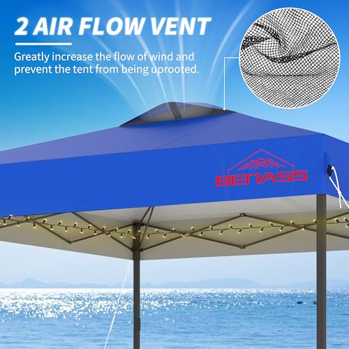 10x10 Pop Up Canopy Tent with Sidewalls, Easy Up, Heavy Duty, Blue, Perfect for Parties, Camping, Events & Vendor - color: Blue, size: 10x10