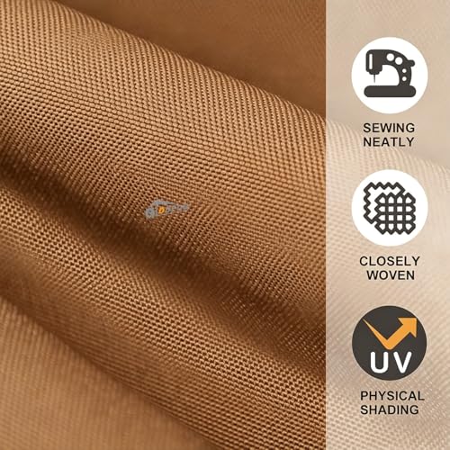 10ft Patio Umbrella Replacement Canopy 8 Ribs, Waterproof & Fade Resistant Market Umbrella Cover, Thickened Polyester Fabric for Backyard, Garden and Pool (Canopy Only) (Khaki) - color: Khaki