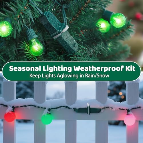 25 Sets Plug Protectors Covers and Weatherproof Gaskets, Outdoor Waterproof Outlet Plug Covers for Christmas Lights, Extension Cords, GFCI Tripping Prevention, Fit 2 or 3 Pronged Plugs - style: 25 Sets Green Weatherproof Plug Covers