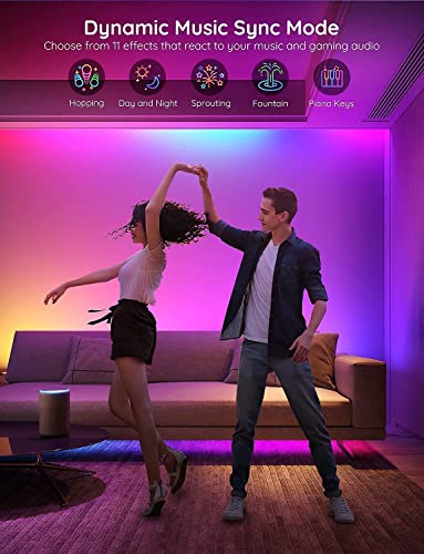 Govee Smart RGBIC LED Strip Lights 65.6ft, Alexa LED Light Strip Work with Google Assistant, Music Sync, DIY Multiple Colors on One Line, WiFi Color Changing Lights for Bedroom, Living Room, Holiday - size: 65.6ft