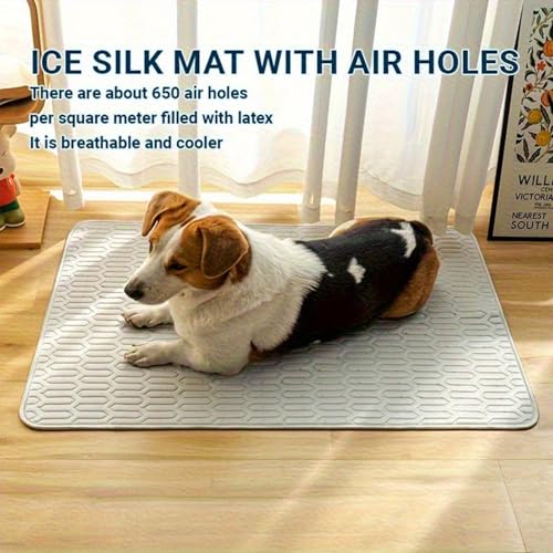 Breathable Cat Cooling Mat, Chill Pad Pet Cage, 24 X 16 Inches Thermal Dissipation Textile Professional Look Daily Youth Care Aesthetic for Outdoor Indoor Summer Beach Backyard Home Bedroom