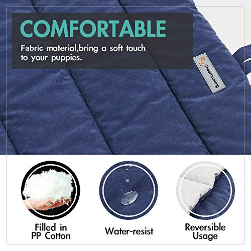 CHEERHUNTING Outdoor Dog Bed, Waterproof, Washable, Large Size, Durable, Water Resistant, Portable and Camping Travel Pet Mat - color: Dark Blue, size: Large