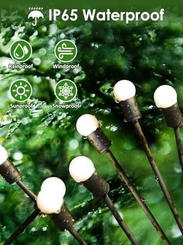 2026 Upgraded Solar Lights Outdoor, 10 Pack Solar Garden Lights with 2 Modes, Firefly Lights Outdoor Waterproof, Sway by Wind, Twinkle Firefly Light for Yard Patio Path Garden Decoration (Warm White) - color: Warm White, size: 10 Pack